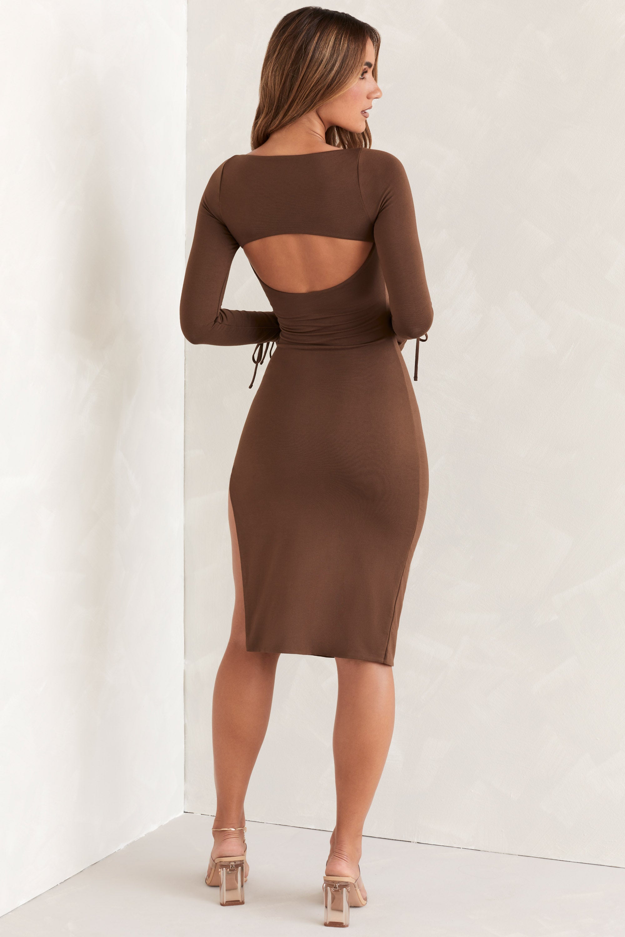 brown long dress